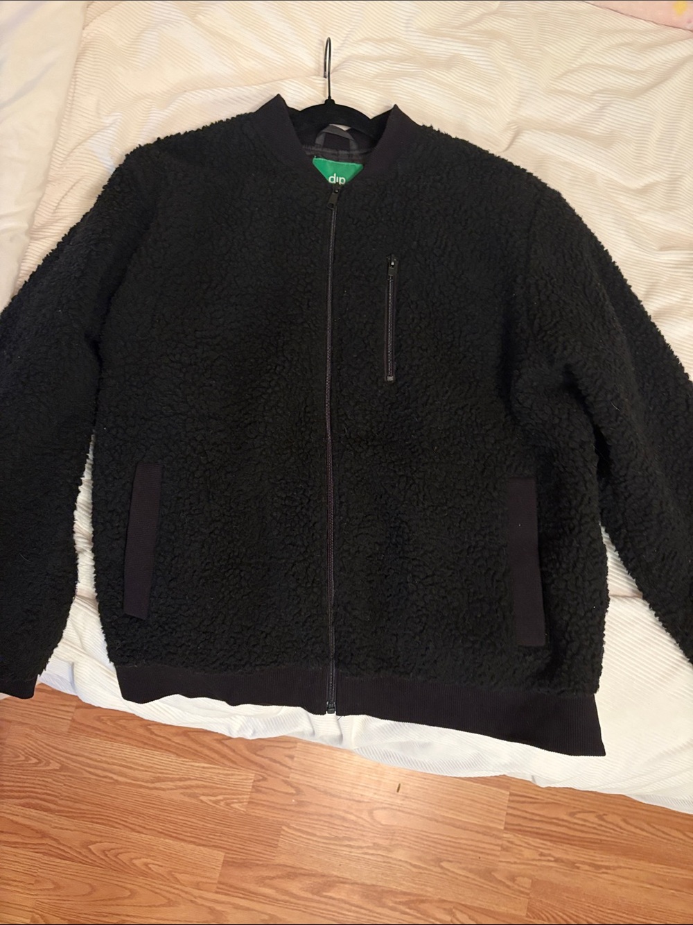 Black Sherpa Zip Bomber Jacket